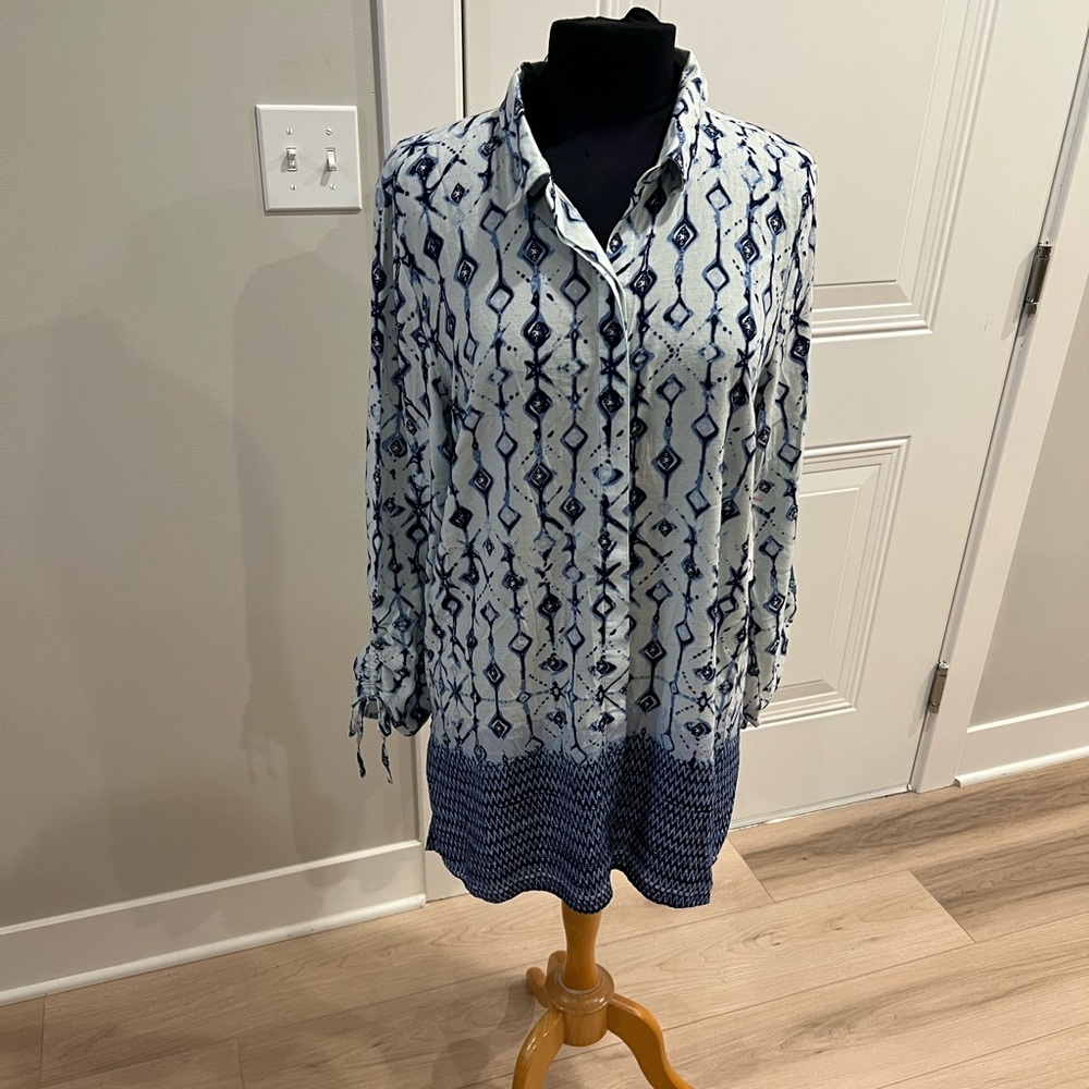New Directions NWT Soft Button Up Lightweight Blouse sz XL